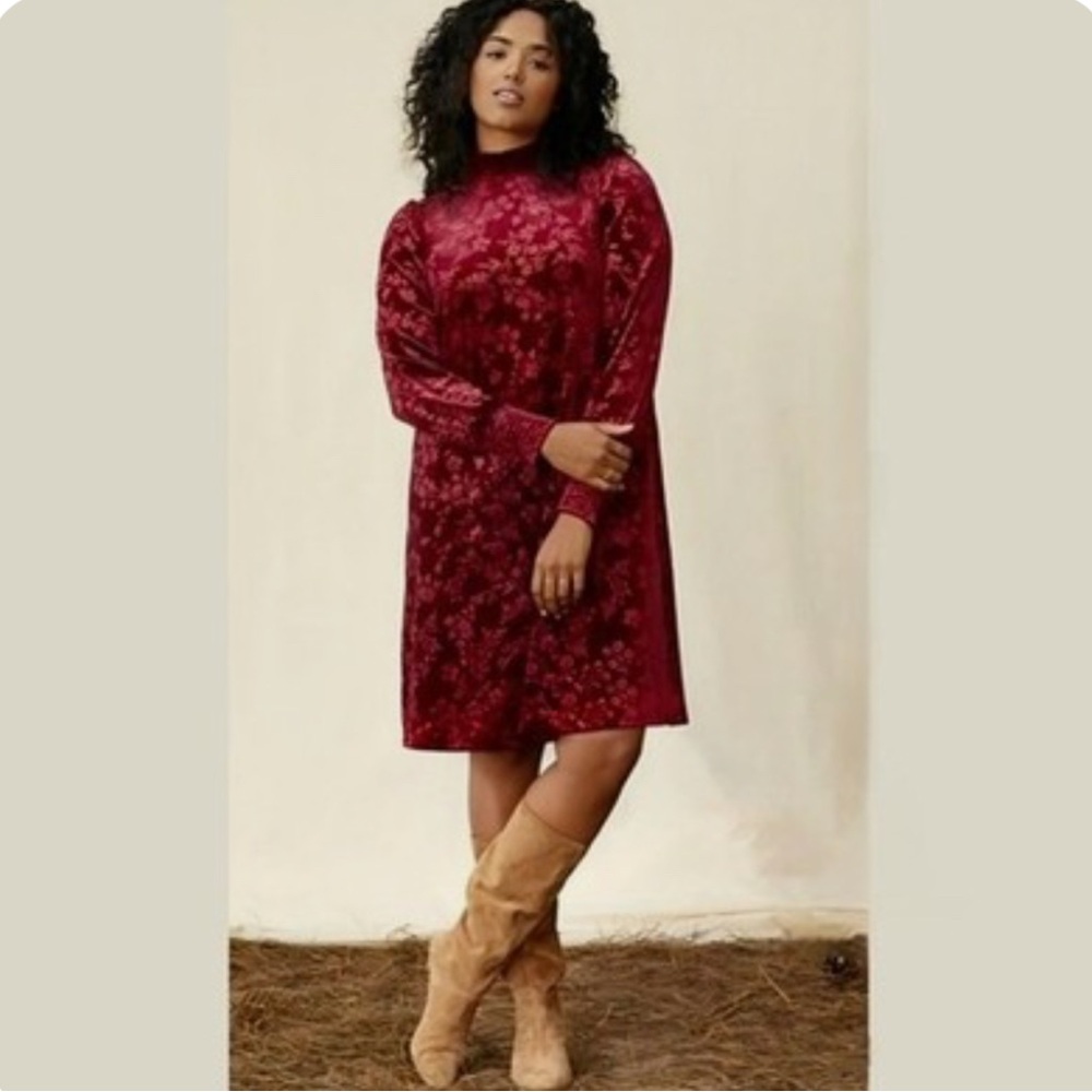 Matilda Jane woman’s Burgundy Velvet Melanie Shift Dress Size small NWT!
